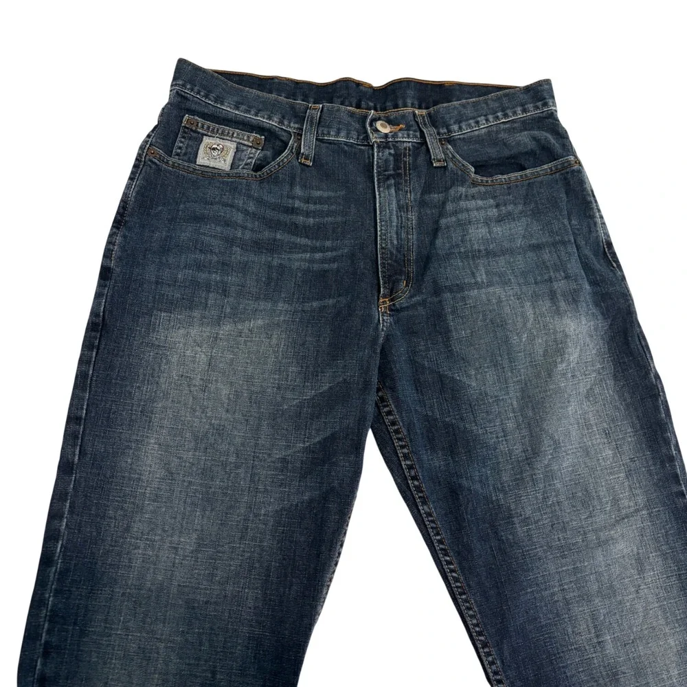 Cinch Up Straight Leg Blue Jeans Mens 33x34 Stretch Denim Long Tall Western